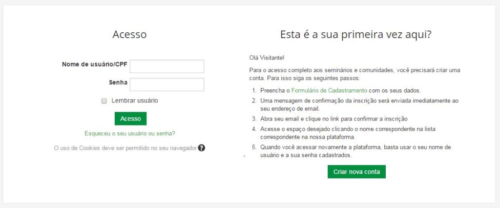 instruções de autoregistro