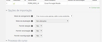 criar curso automático no moodle