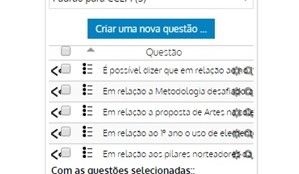 adicionar questões aleatórias no questionário